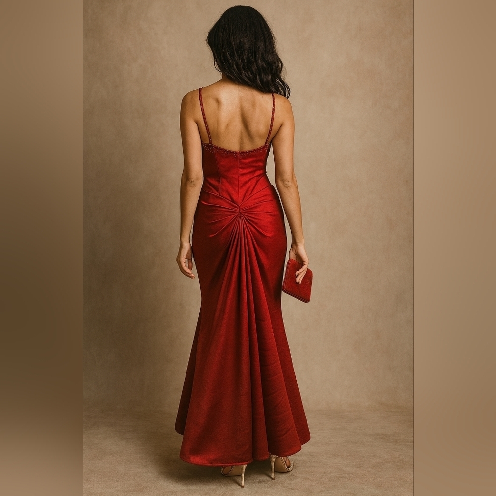 Source Unknown Backless Red Dress